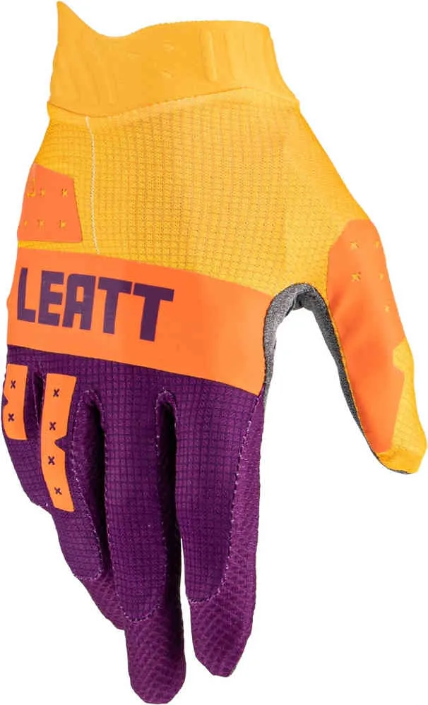 1.5 GripR Leatt Kids Motocross Gloves, Purple/Yellow