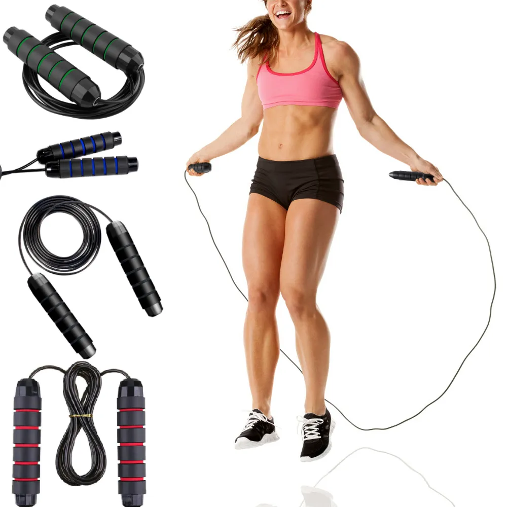 2 x Skipping Ropes Jump Rope Adjustable Fitness Cable Speed Jumping