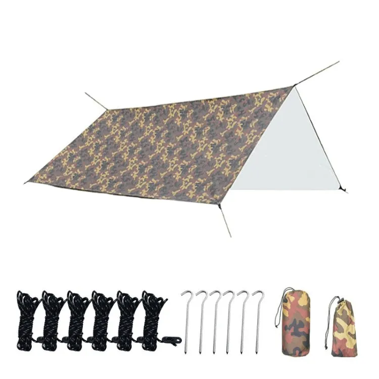 3X5m Waterproof Tent Tarp Square Canopy Polyester Sunshade Floor Mat(Camouflage)