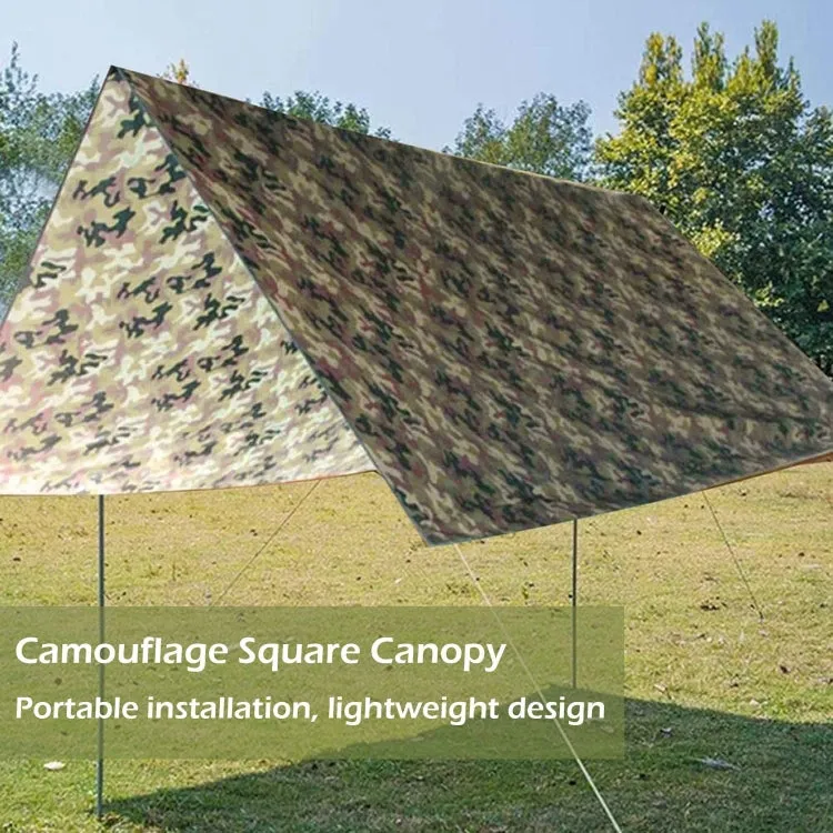 3X5m Waterproof Tent Tarp Square Canopy Polyester Sunshade Floor Mat(Camouflage)