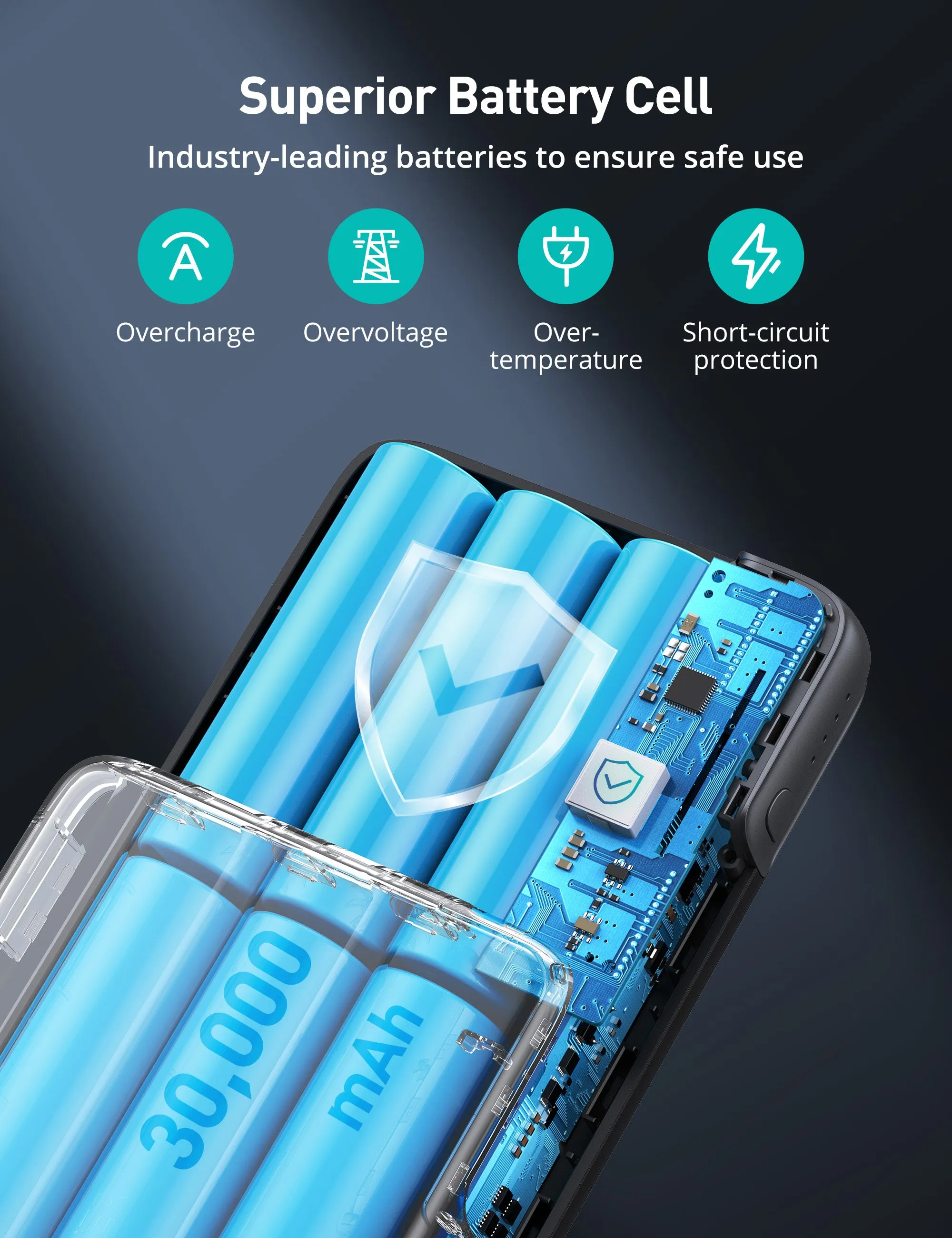 Alfox 30000mAh 100W 2-Port PD 3.0   QC 3.0 Power Bank