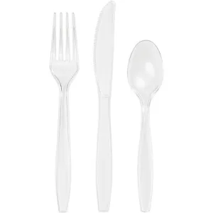 Bulk Clear Assorted Plastic Cutlery (288 per Case)