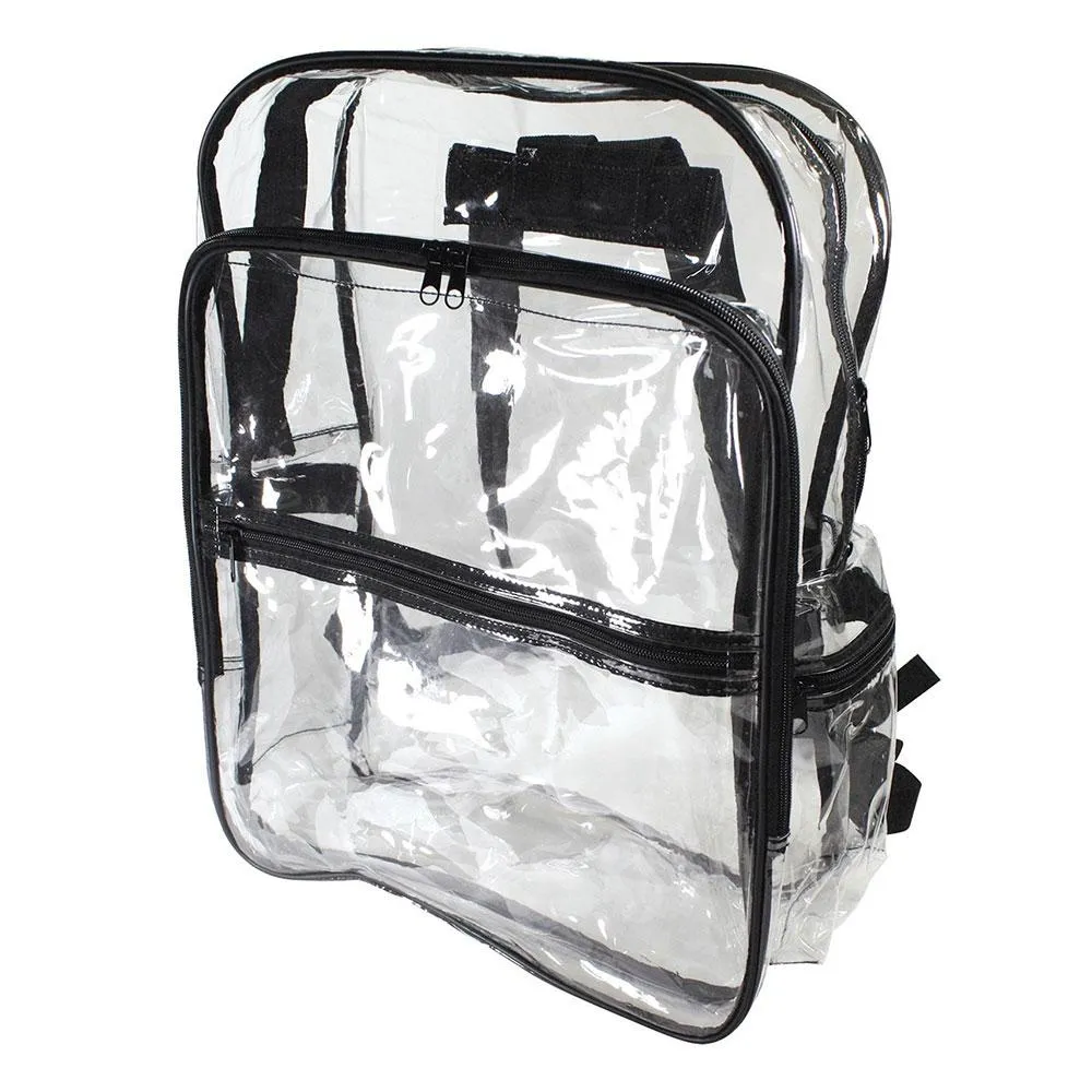 Clear Transparent School Book Bag Security Safety Backpack Shoulder Travel Tsa