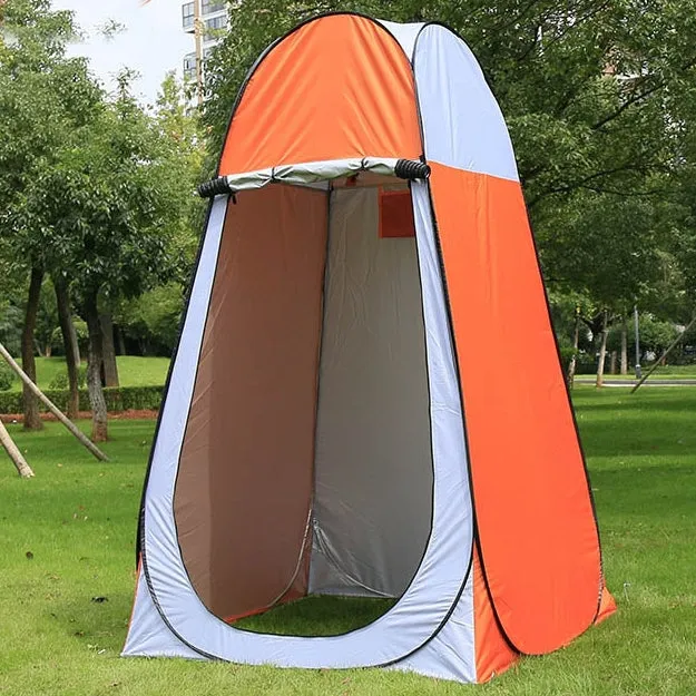 Clothes Changing Bathing Tent with Window, Single, Size: 190x120x120cm (Orange)