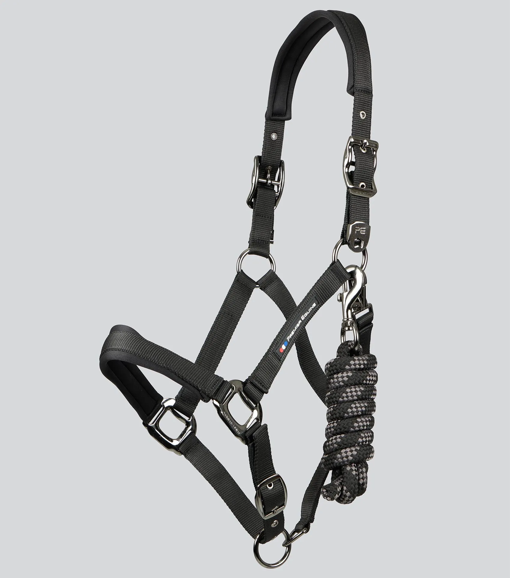 Corda Padded Head Collar with Lead Rope Black