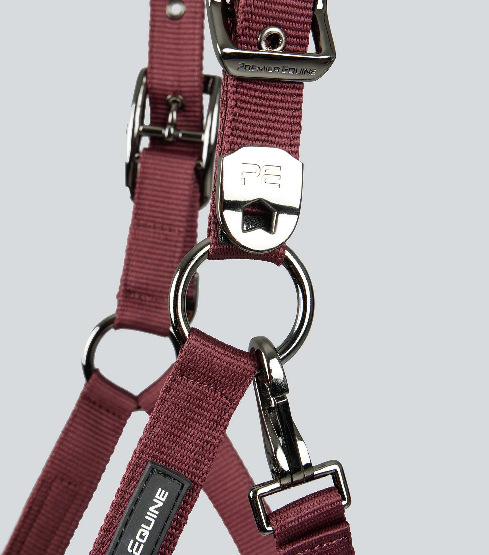 Corda Padded Head Collar with Lead Rope Burgundy