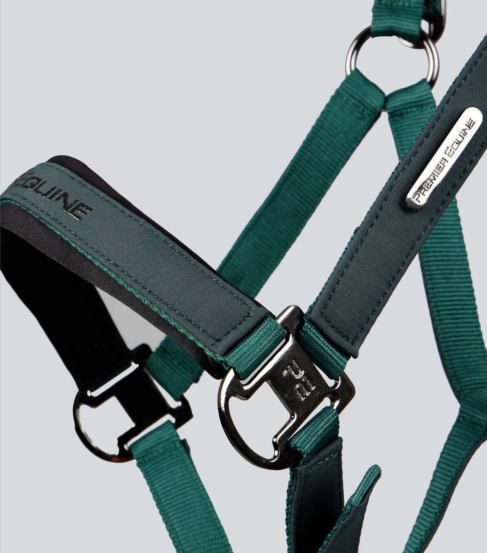 Duco Padded Head Collar with Lead Rope Green