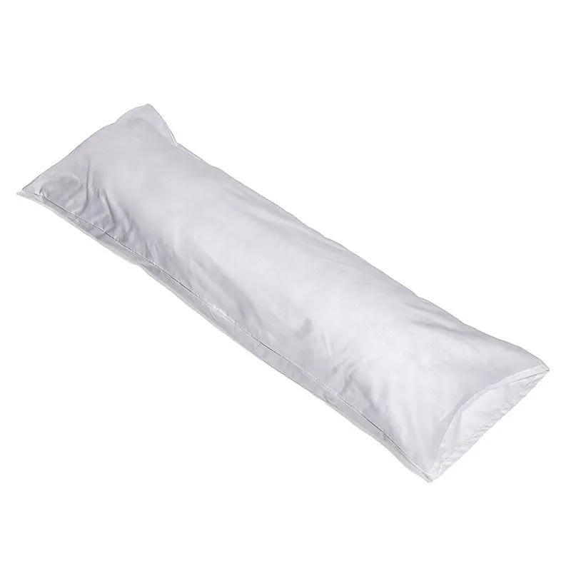 Hermell Products Body Pillow with Cover 52" x 16" White