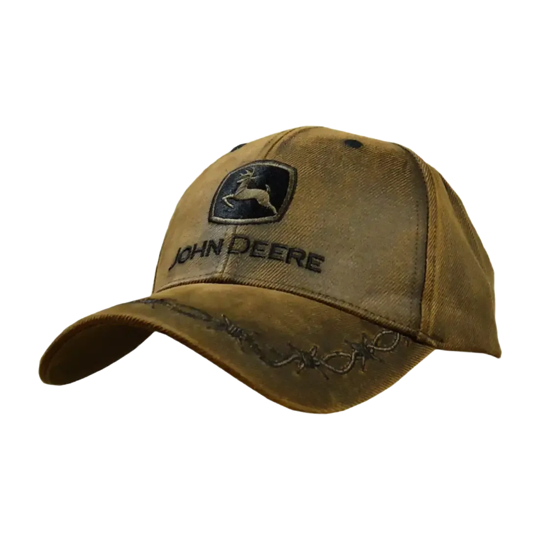 John Deere Brown Cotton Logo Embroidered Cap