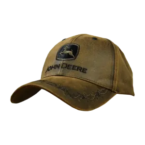 John Deere Brown Cotton Logo Embroidered Cap