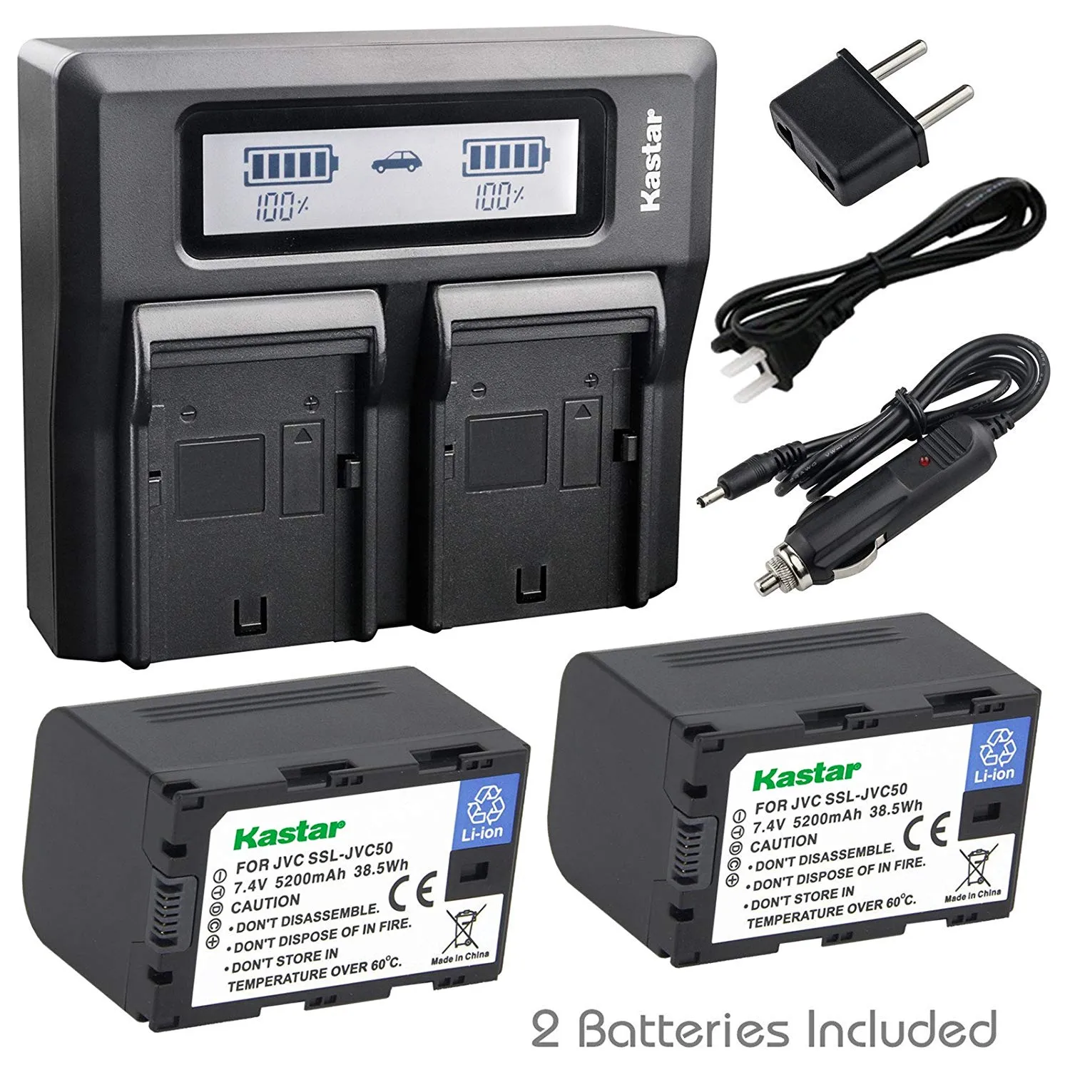 Kastar Fast Dual LCD Charger   2x Battery