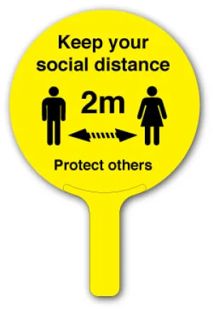 Keep your social distance... (Paddle sign)