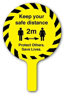 Keep your social distance... (Paddle sign)