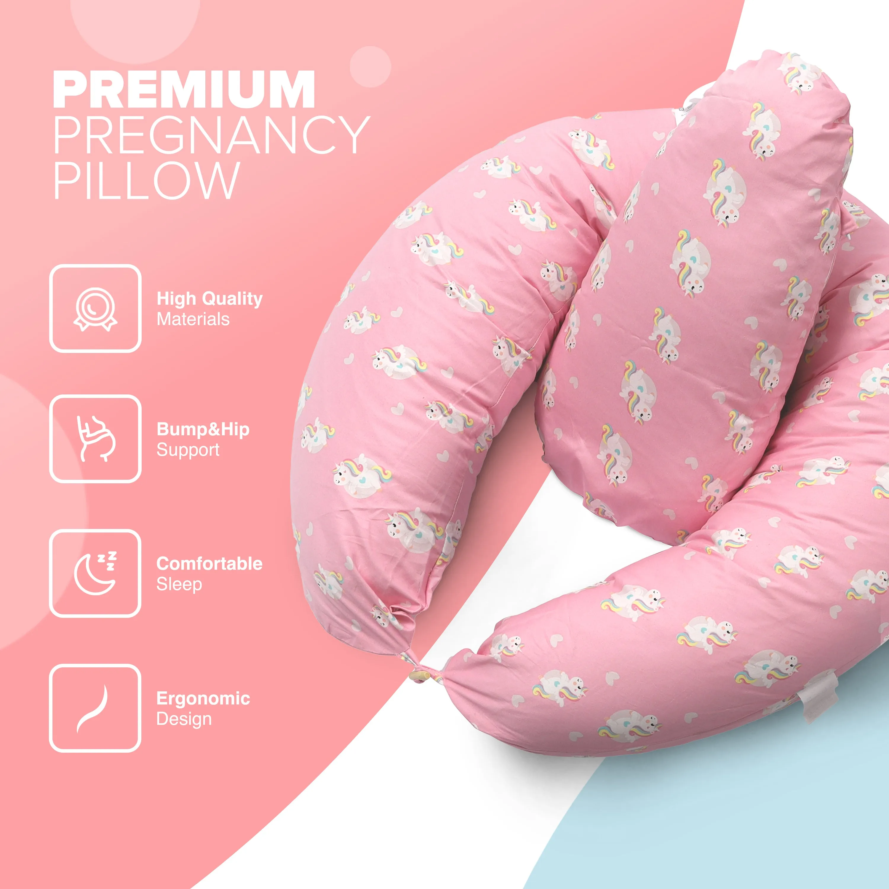 KIDOOLA 2-Pack Pregnancy Pillow & Feeding Cushion – Ultimate Support for Sleeping, Feeding, and Breastfeeding – Soft, Comfortable, Washable Maternity Pillows – Ideal Pregnancy Gift