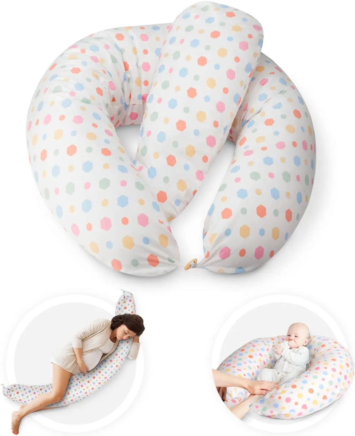 KIDOOLA 2-Pack Pregnancy Pillow & Feeding Cushion – Ultimate Support for Sleeping, Feeding, and Breastfeeding – Soft, Comfortable, Washable Maternity Pillows – Ideal Pregnancy Gift