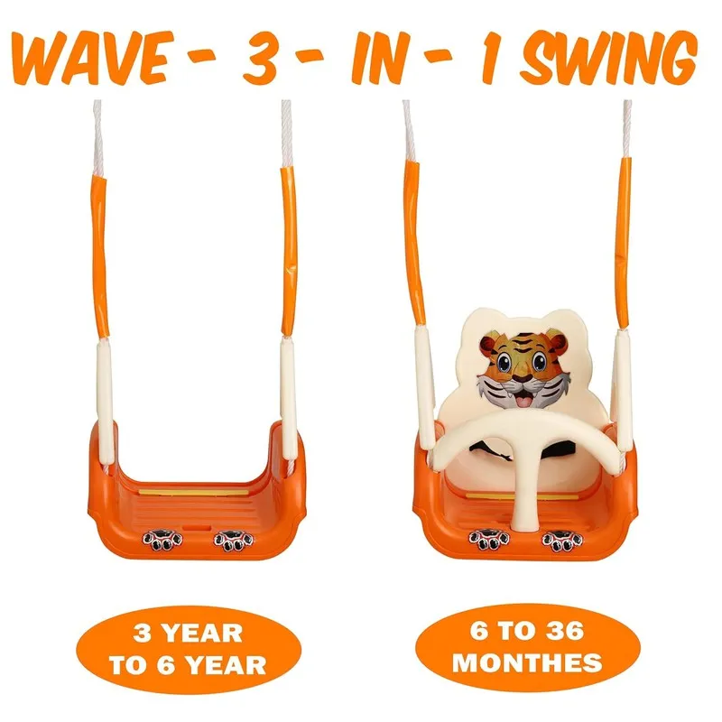 King of Swings Imported Quality 4 Stages Adjustable Baby Musical Swing (Orange)