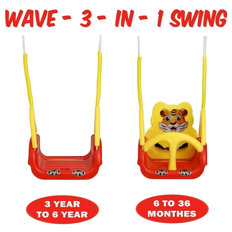 King of Swings Imported Quality 4 Stages Adjustable Baby Musical Swing (Red)