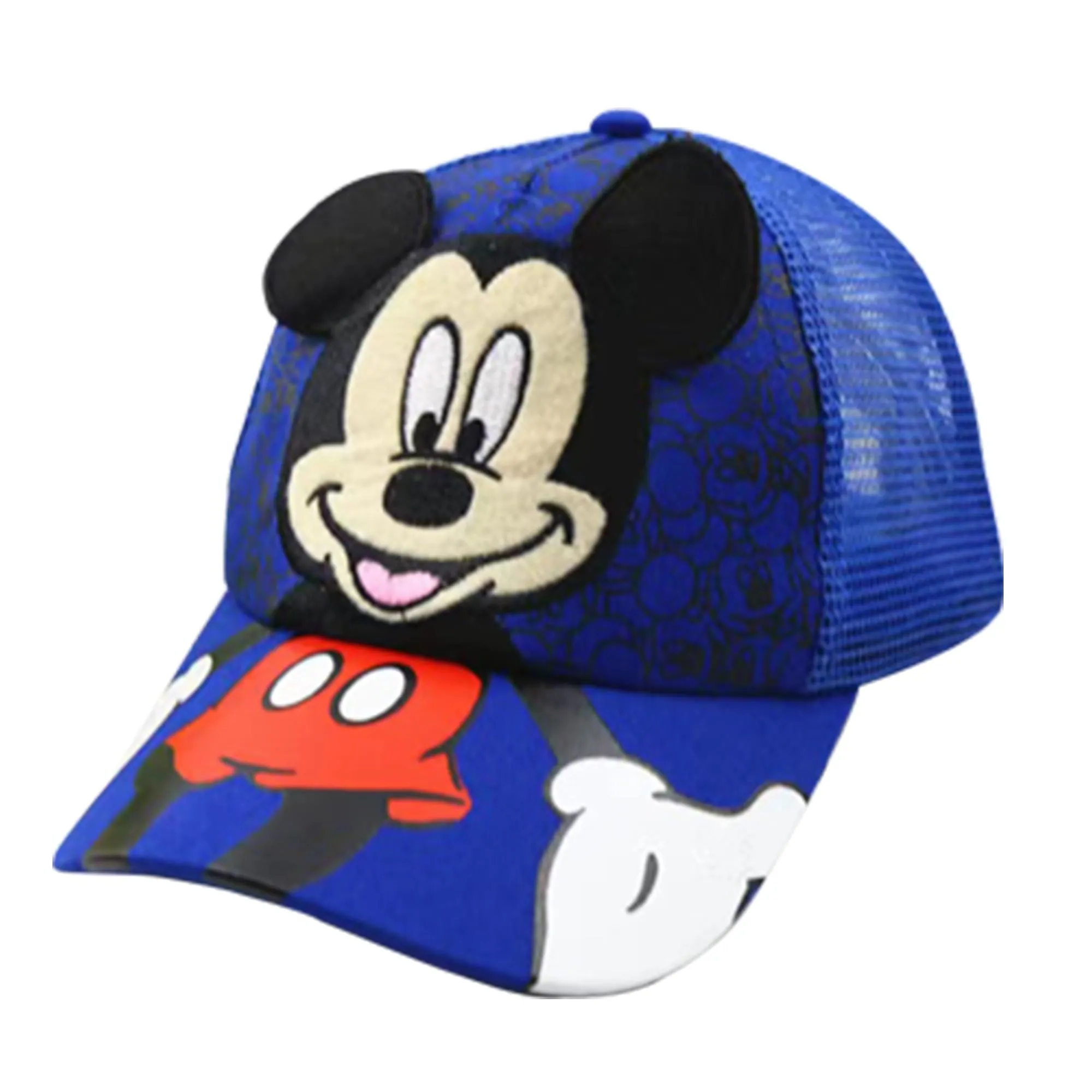 Kuber Industries Pack of 2 Mickey Mouse Cap | Adjustable Cap for Boys and Girls | Cartoon Character Printed Little Cap for Kids | Cap for 7-12 Year Old Baby Girls and Boys | QI0102-B | Blue