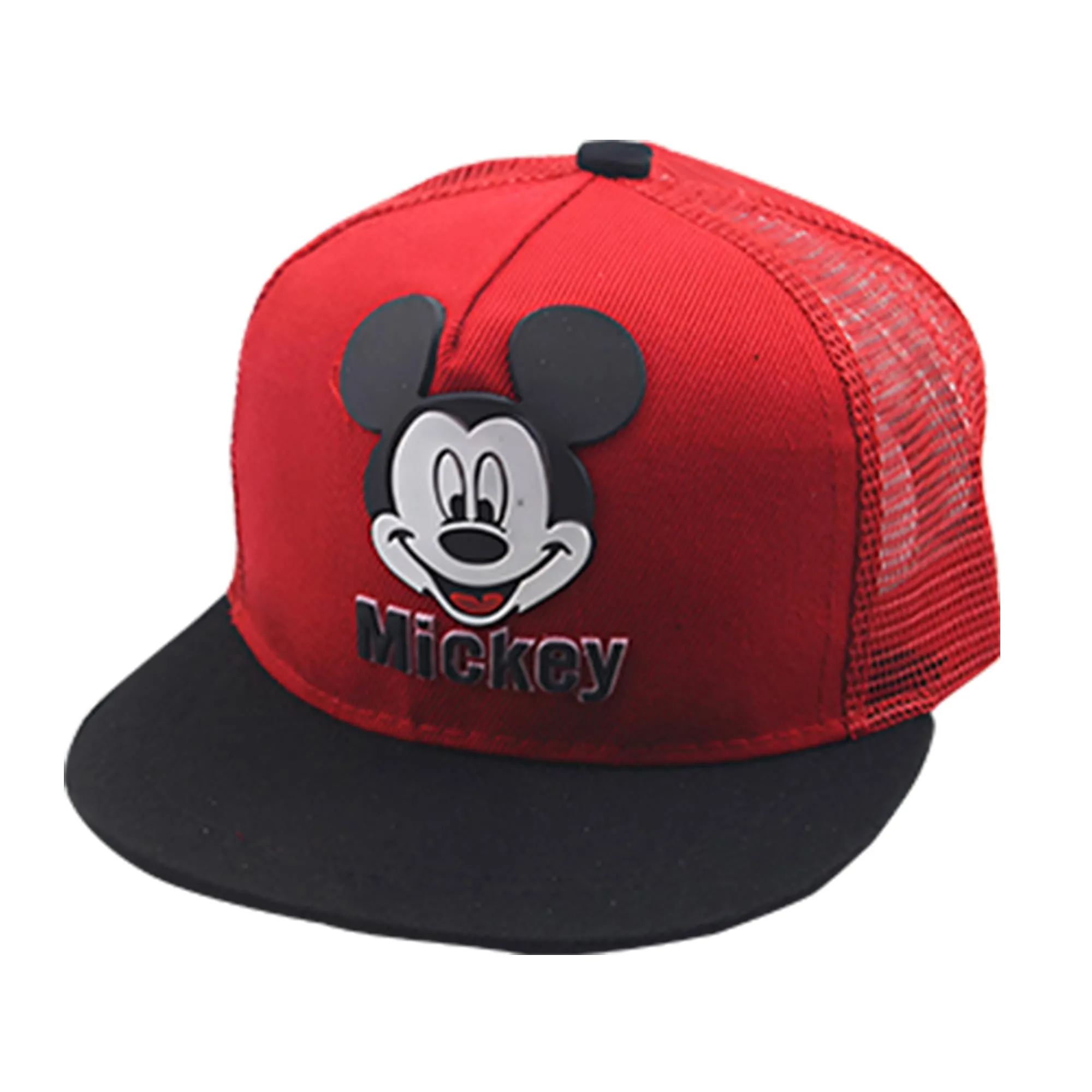 Kuber Industries Pack of 6 Mickey Mouse Cap | Adjustable Cap for Boys and Girls | Cartoon Character Printed Little Cap for Kids | Cap for 7-12 Year Old Baby Girls and Boys | QI0092-A | Red