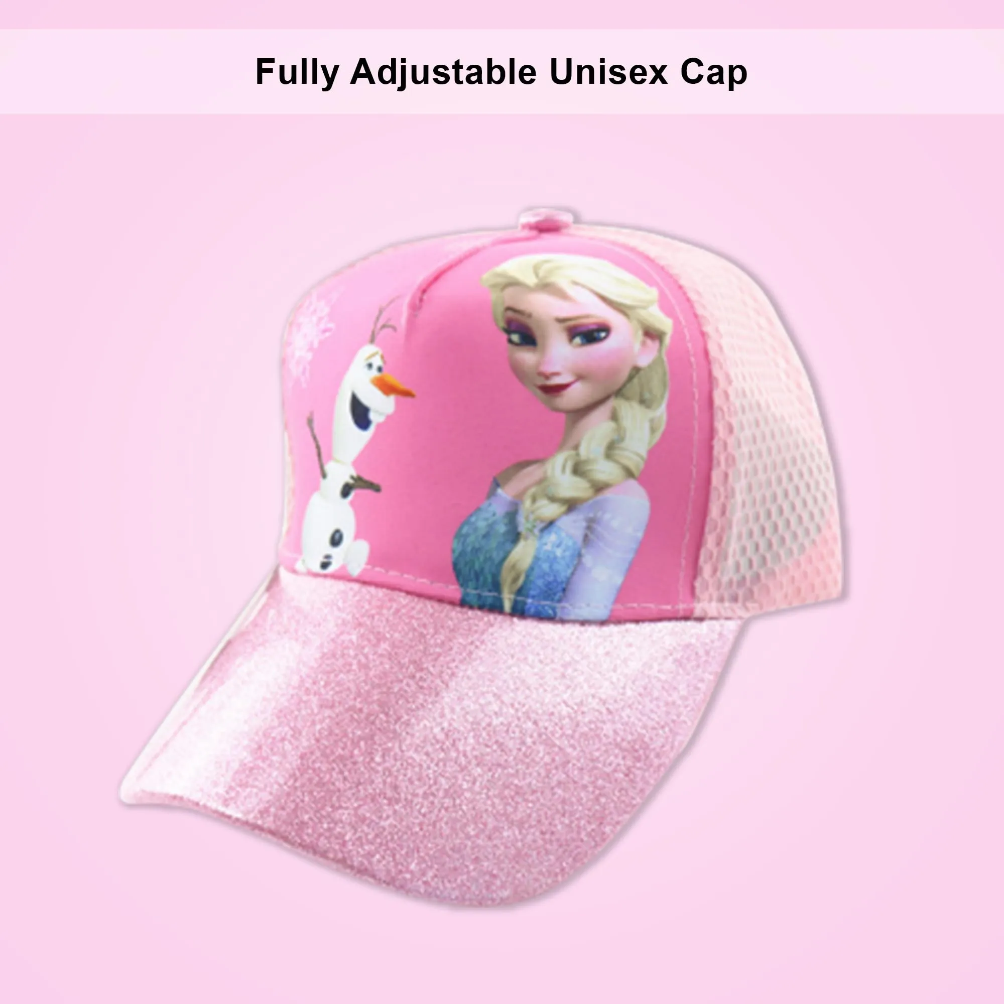 Kuber Industries Pack of 6 Princess Cap | Adjustable Cap for Boys and Girls | Cartoon Character Printed Little Cap for Kids | Cap for 7-12 Year Old Baby Girls and Boys |T206221-A | Pink