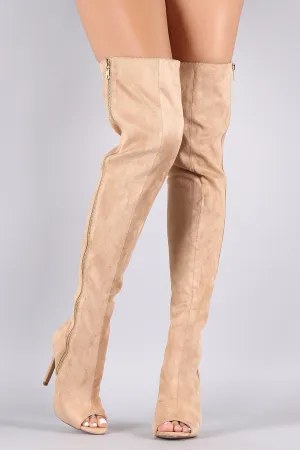 Liliana Suede Zip Up Over-The-Knee Stiletto Boots