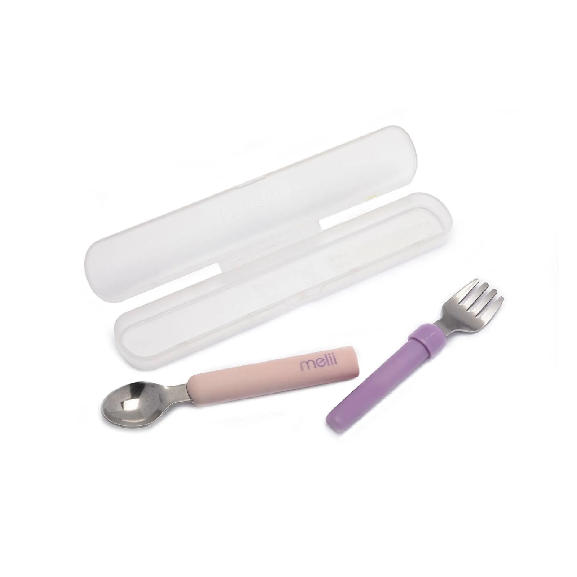 Melii Detachable Spoon & Fork Combo - Portable Baby and Toddler Travel Utensils Set for Mess-Free On-the-Go Feeding