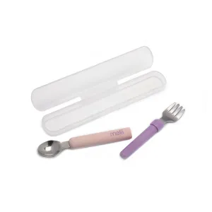 Melii Detachable Spoon & Fork Combo - Portable Baby and Toddler Travel Utensils Set for Mess-Free On-the-Go Feeding