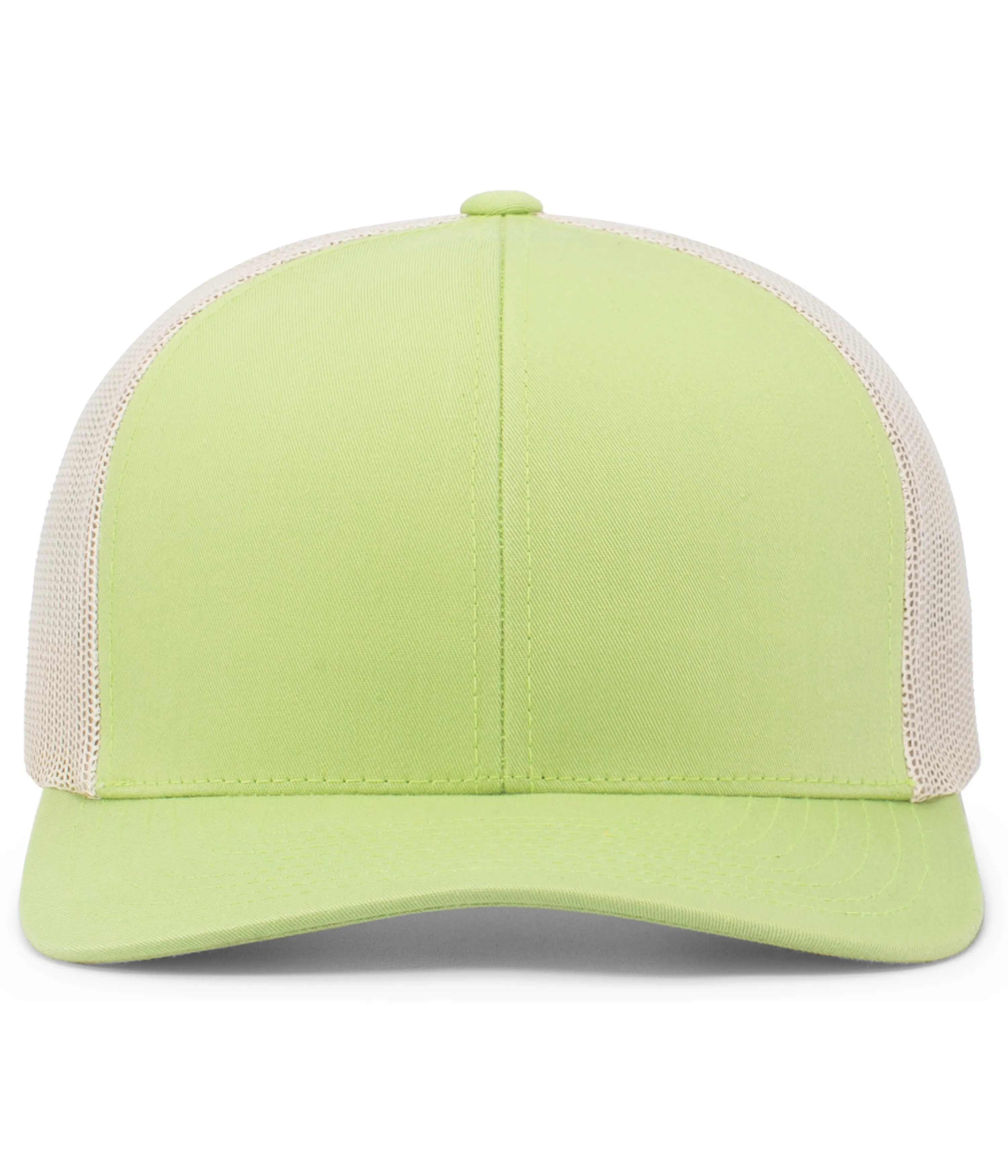 Pacific Headwear Trucker Snapback Cap - Green Glow/Beige/Green Glow