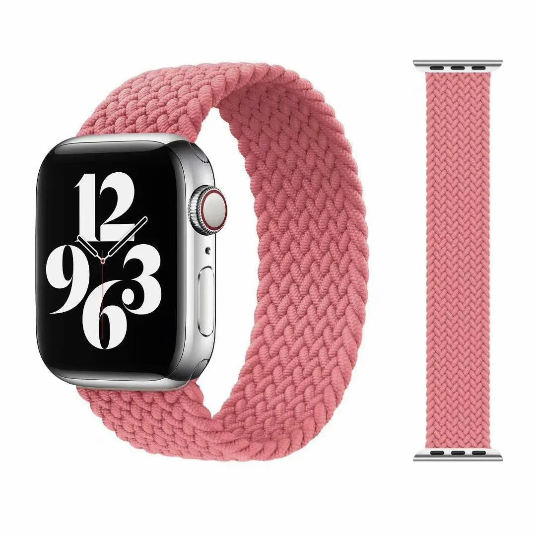 Solo Loop Bands Compatible With Apple Watch Band for 42MM 44MM 45MM S-Pink