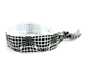 Techno Wave Black White Hair Tie (SKU 6049)