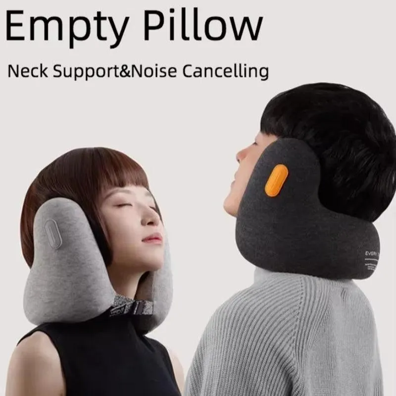 Travel Pillow Airplane with Noise Canceling Earmuffs, Memory Foam